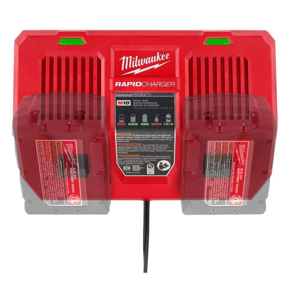 Milwaukee 48-59-1802 M18™ Dual Bay Simultaneous Rapid Charger - McCally Tool and Supply | Industrial Distributor & Repair