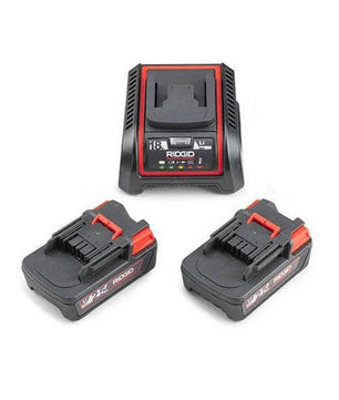 RIDGID 66013 Battery & Charger Kit with Two 18V Batteries and 120V Charger