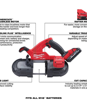 Milwaukee M18 FUEL™ Compact Band Saw Kit 2829-22