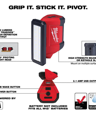 Milwaukee 2367-20 M12™ ROVER™ Service and Repair Flood Light w/ USB Charging - McCally Tool and Supply | Industrial Distributor & Repair
