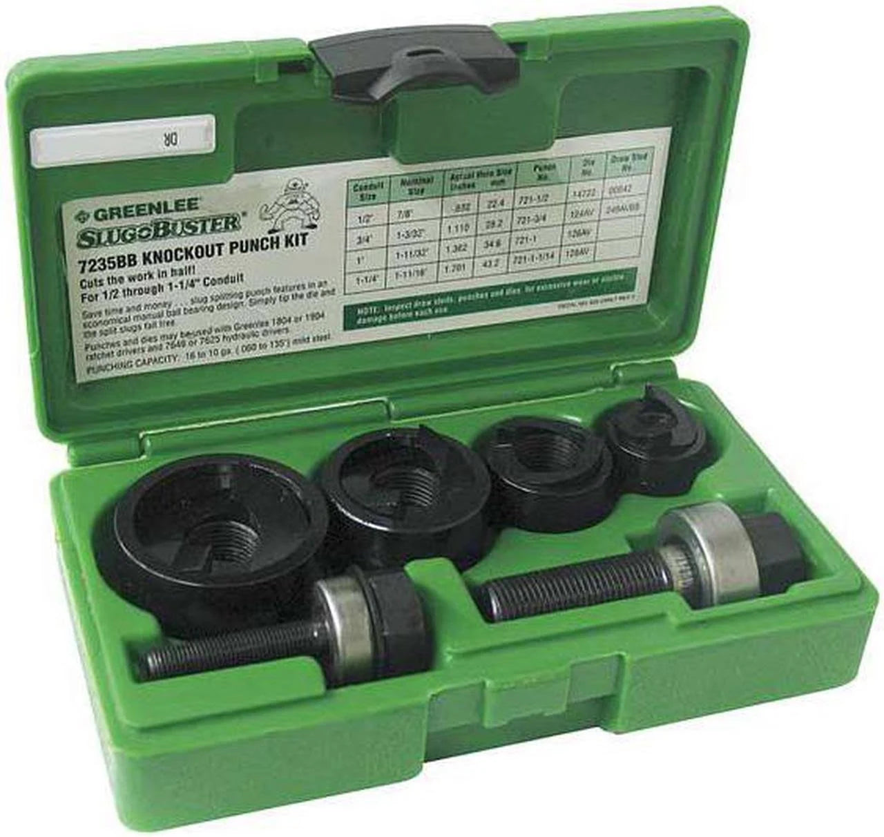 Greenlee 7235BB Slug-Buster 1/2" - 1-1/4" Manual Knockout Set - McCally Tool and Supply | Industrial Distributor & Repair