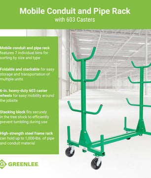 Greenlee 668 Mobile Conduit and Pipe Rack - McCally Tool and Supply | Industrial Distributor & Repair